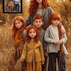 Pixar Style Portrait from Photo, Couple, Family, Pet Gift, Animated Style Portraits, Digital 3D Portrait, Gift, Digital 3D Pixar Art