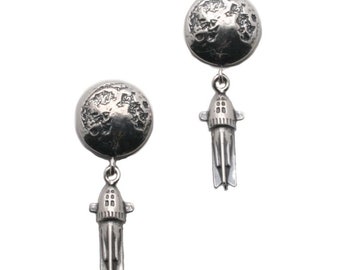Star Blazer Moonshot Sterling Silver Earrings