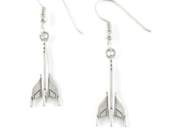 Space Ranger- Earrings Sci-Fi Jewelry, Rocket Ship, Retro Rockets, Space
