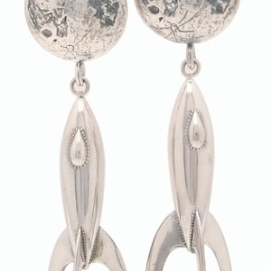 Rivet Rocket Moonshot Sterling Silver Earrings
