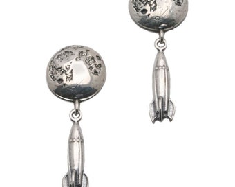Interstellar Navigator Moonshot Sterling Silver Earrings