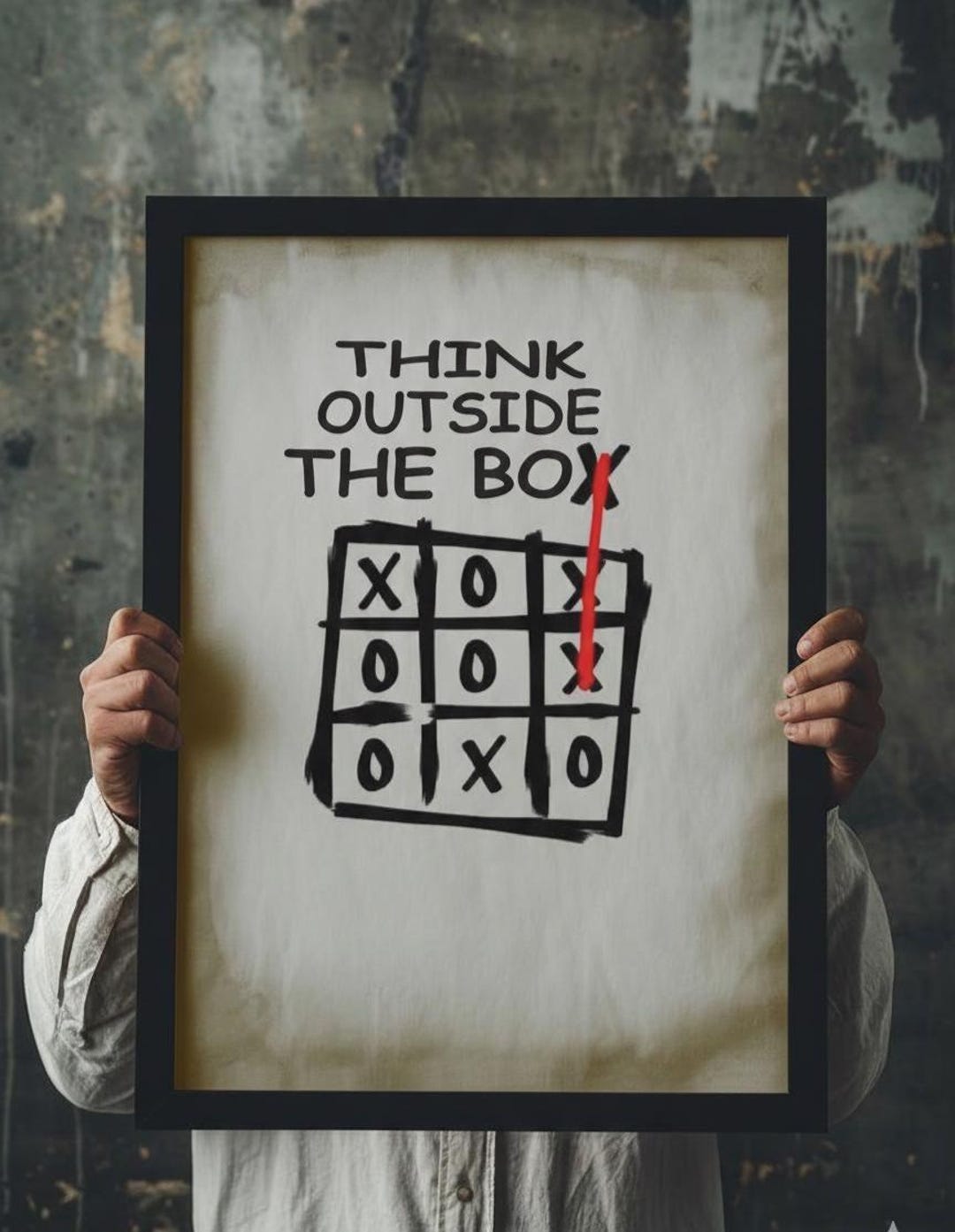 Think Outside the Box Art Print, Motivational Office Decor (digital ...