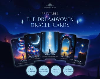 Dreamwoven Oracle Deck • 36 Printable Cards + Guidebook + Reflection Journal • Intuitive Dream Symbolism & Self-Discovery