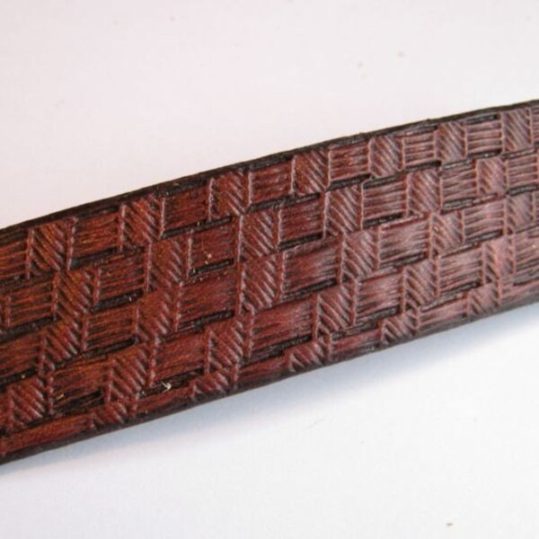 Hair Barrette Clip Leather Mahogany Color