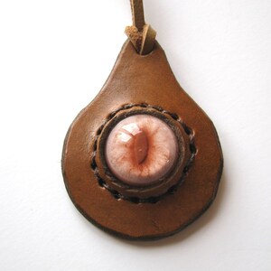 Zombie Eye Necklace Horror Creepy Leather Pendant Eyeball