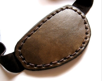 Benda sull'occhio in pelle Steampunk Benda sull'occhio piccola Benda sull'occhio marrone Benda sull'occhio Cosplay