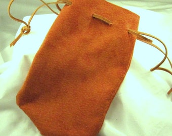 Suede Leather Bag 4 x 7 inch SCA Medieval Purse Leather Pouch