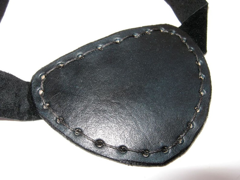 Leather Eye Patch Steampunk Black Eyepatch Pirate Cosplay image 3