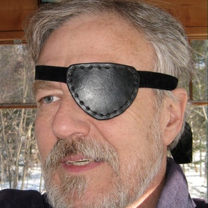 Leather Eye Patch Steampunk Black Eyepatch Pirate Cosplay image 1