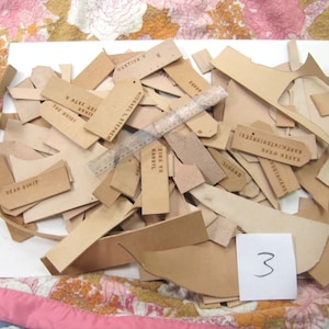 Leather Scraps Leather Remnants Tooling Leather Vegetable Tanned Five Pound Lot 3