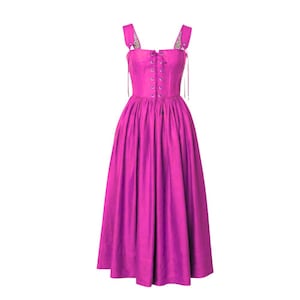 Dirndl Carina for women, Long dirndl dress for the Oktoberfest, Volksfest or folk festival in Bavaria, tradtional festliches dirndl Pink