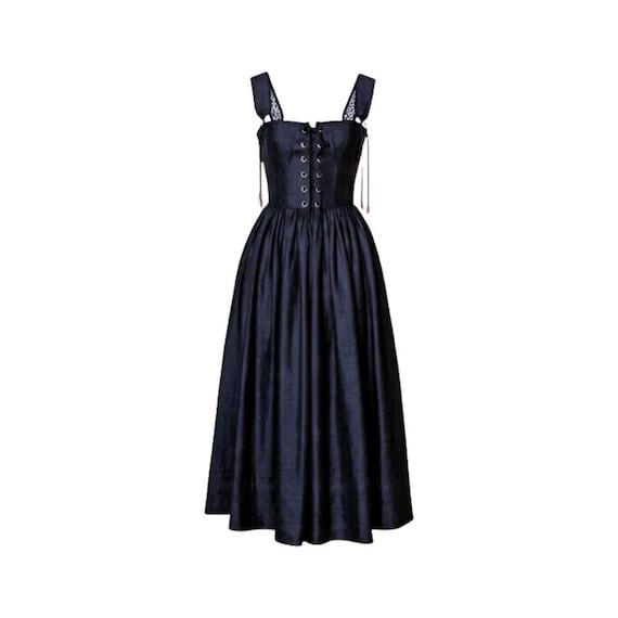 cotton dirndl dress Sage/light blue cotton dirndl