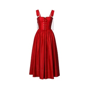 Red Dirndl Dress | Traditional German & Austrian Costume Oktoberfest Dirndl