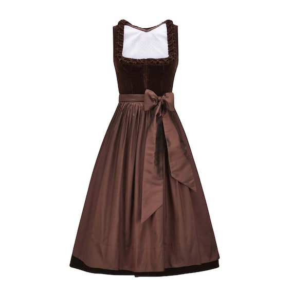 dirndl dress brown Brown Velvet Dirndl Dress
