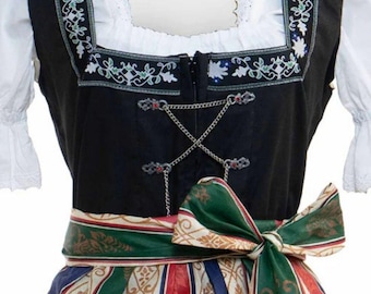 Authentisches Dirndl Maxi Bavarian Majestät | Königliches Gewandung Kleid bestehend aus Bluse und Schürze