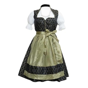 Black Bavarian Dirndl Dress: German Heirloom Costume with Lace Blouse