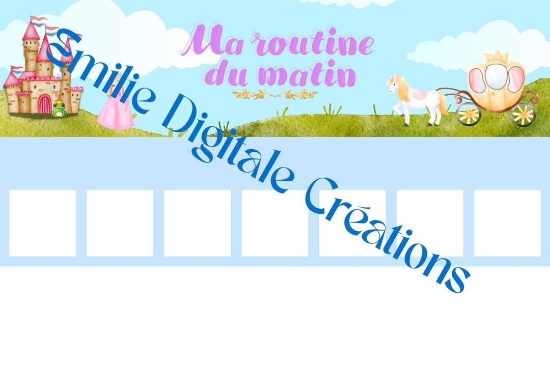 Princesse Routine Princess Routine for Children - Printable A4 - Morning and Evening ...