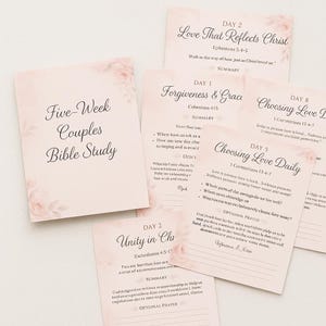 5- Week Couples Bible Study | Digital Christian Devotional for Couples | Relationship Scripture Cards | Printable Faith-Based Study