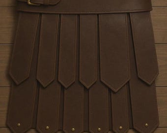Kilt da gladiatore in pelle fatto a mano: costume da guerriero romano