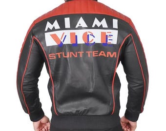 Ryan Gosling Fall Guy Leather Jacket: Handmade Genuine Leather Miami Vice Style