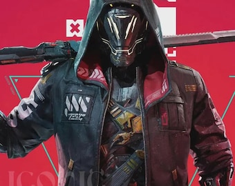 Cyberpunk Samurai Leather Jacket | Ghost Runner Cosplay Coat | Futuristic Techwear Jacket for Men & Women | Halloween Costume 2025
