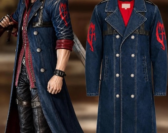 デビルメイクライ ネロ デニムコート | DMC4風コスプレジャケット | ロングトレンチコート | アニメゲームコスチューム | オーダーメイド