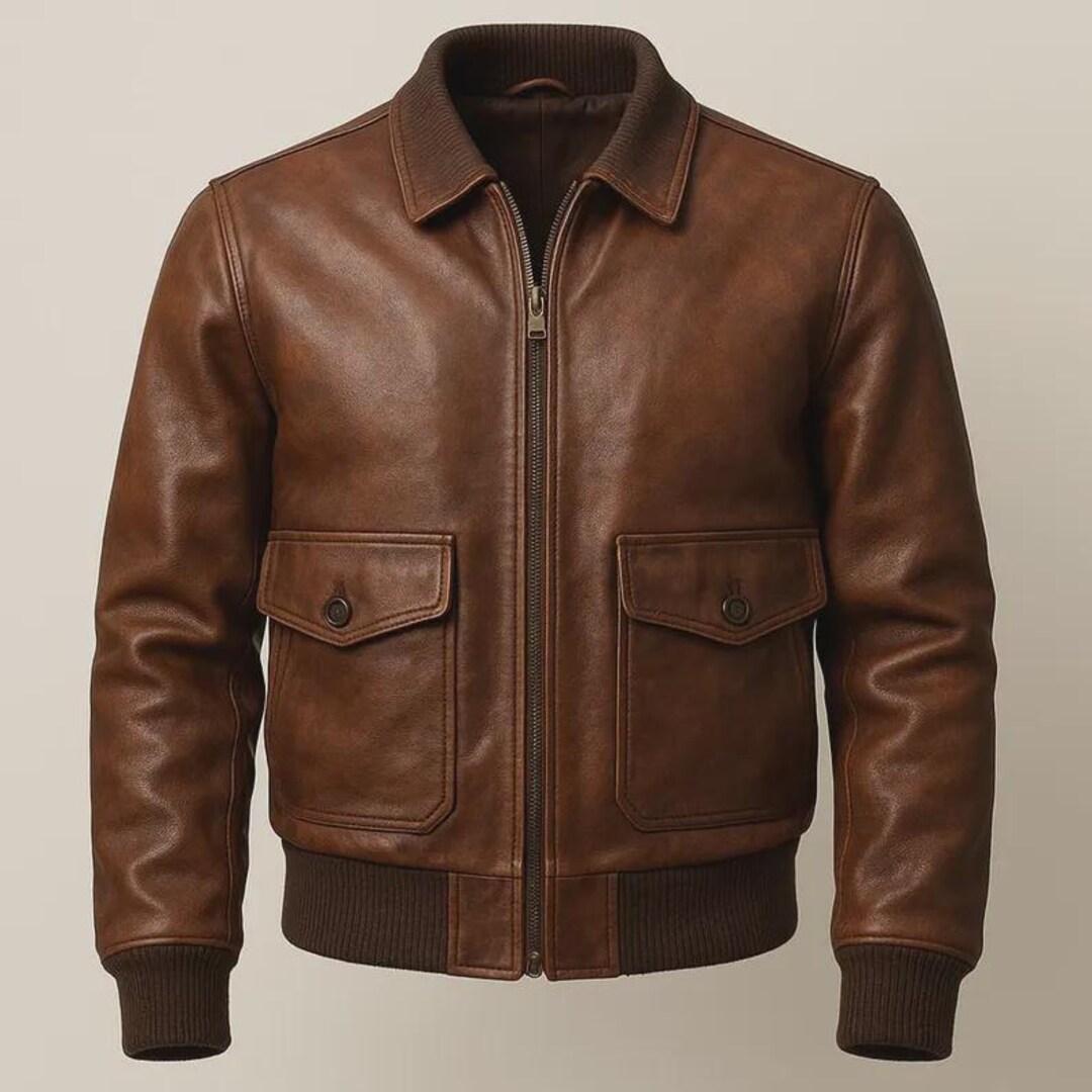 Handmade Italian Lambskin Leather Cafe Racer Jacket - Vintage