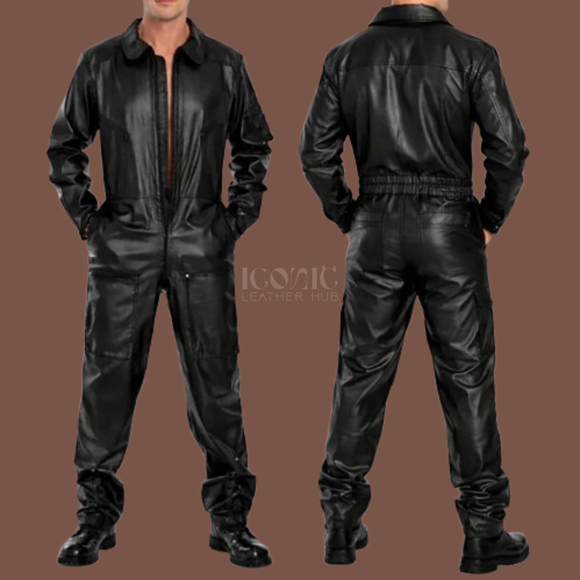 Leather jumpsuit men - Etsy 日本