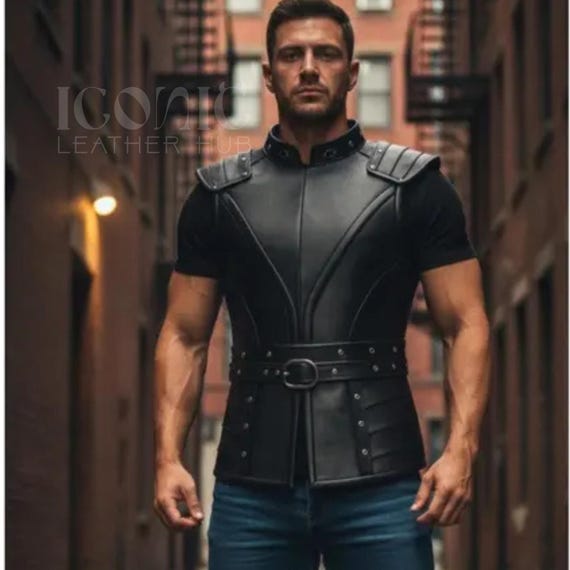 Handmade Gothic Leather Vest | Steampunk Warrior Armor