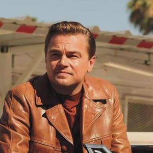 Veste marron Leonardo DiCaprio Once Upon a Time in Hollywood - Veste en cuir vintage de style Celebrity