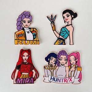 Golden Huntrix strijkpatch Rumi Mira Zoey Kpop Demon Hunters Fan geïnspireerde borduurpatch Anime Cosplay DIY patch