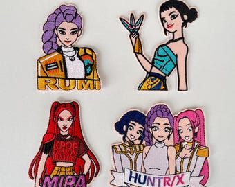 Parche termoadhesivo Golden Huntrix Rumi Mira Zoey, inspirado en los fans de Demon Hunters (Kpop), parche bordado para cosplay de anime.