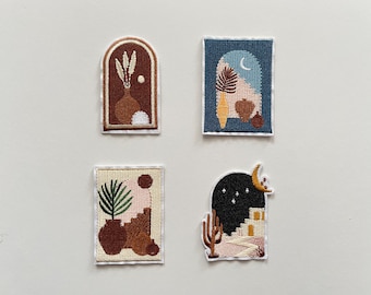 Boho Morocco Patch – Abstract Art Patch in Oriental Style – Oil Painting Embroidery Patch for Jacket, Bag, Clothing DIY