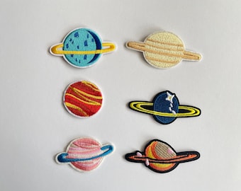 Fantasy Planet Iron On Patch Cute Colorful Space Embroidery Patch Kids Galaxy DIY Patch for Jacket Bag Stars Planets