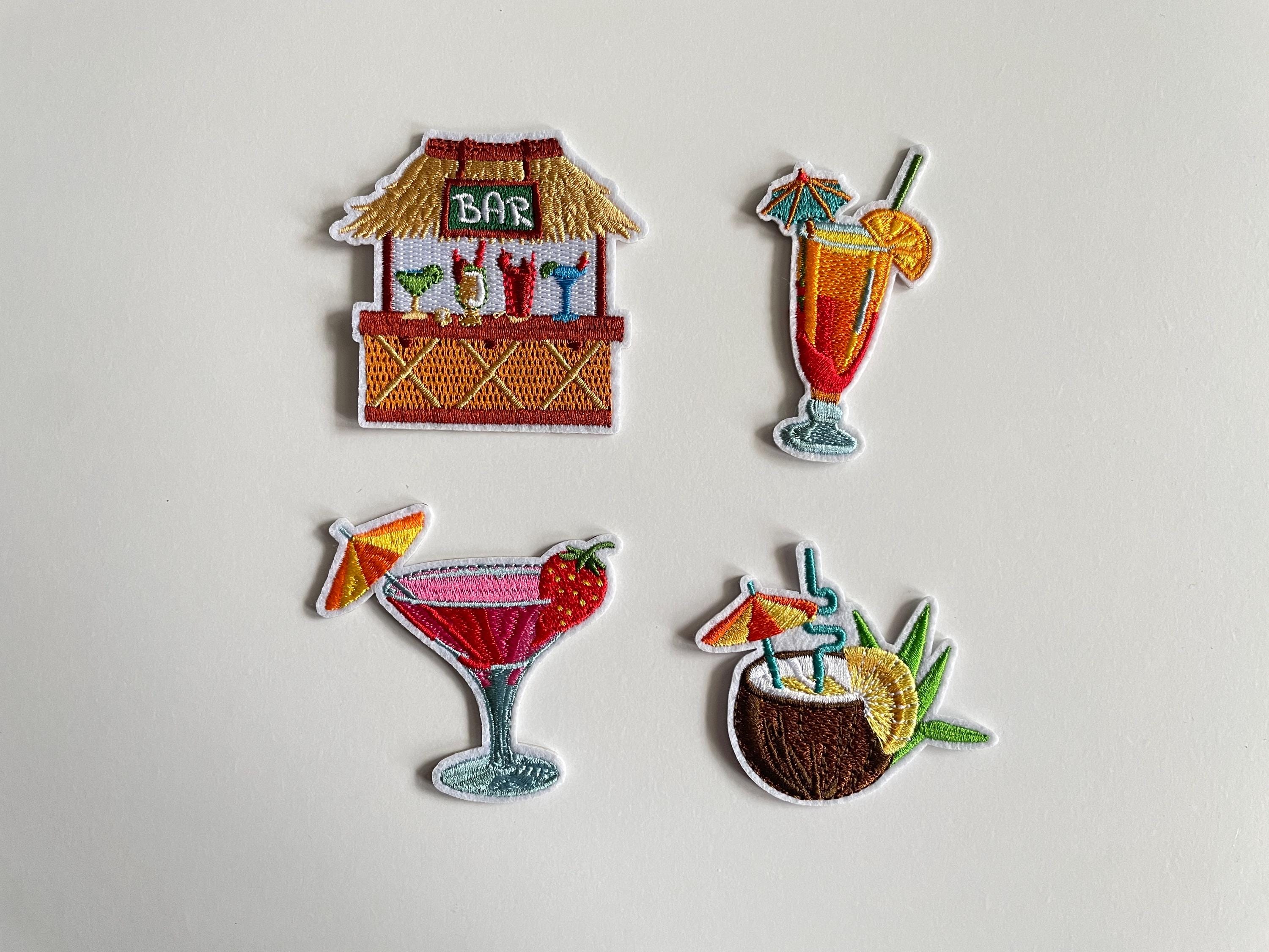 Tiki Hibiscus Pacific Islander Patch Hawaii Fleur Brodé Fer Sur AA6