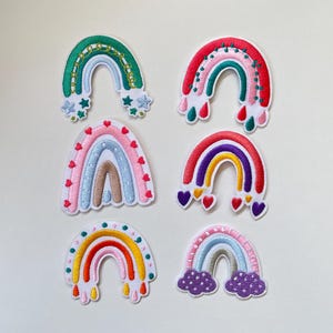 Rainbow Embroidery Patch Colorful Boho Rainbow Iron On Sew On Applique Cute Nursery Kids Jacket Backpack Decor