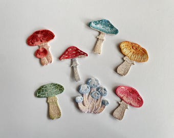 Mushroom Embroidery Patch, Forest Mushroom Iron-on Transfer, Nature, Cottagecore, Fly Agaric, Decoration, Clothing, Bag, Fungi Art, Mycology