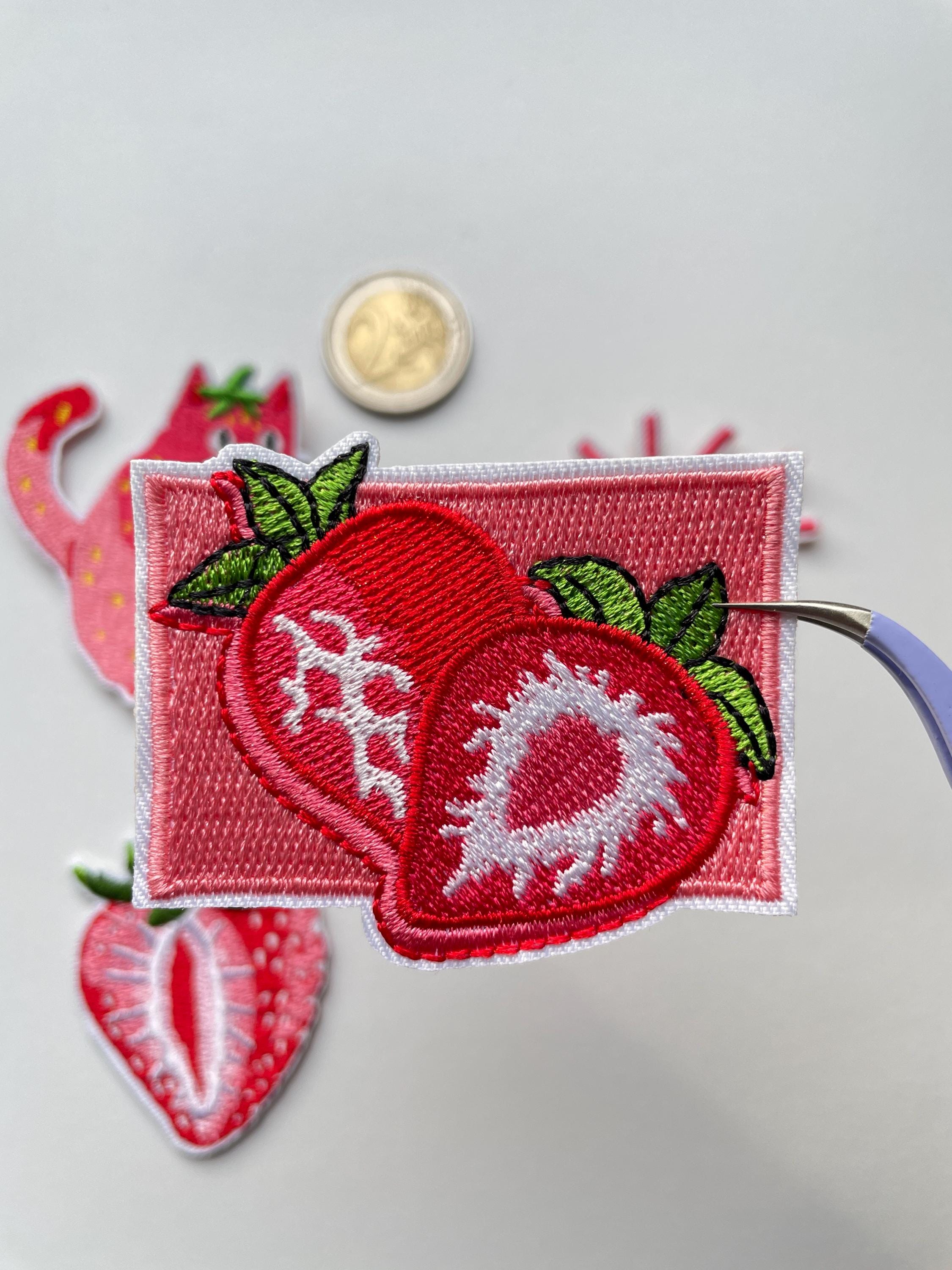 Strawberry Cat Patch, Sweet Strawberry Embroidery Patch, Cute