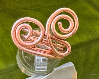 Größe 6 3Banded Handgefertigter Schmuck Kupfer Swirl Ring 7.22 Jahre Jahrestag Geschenke