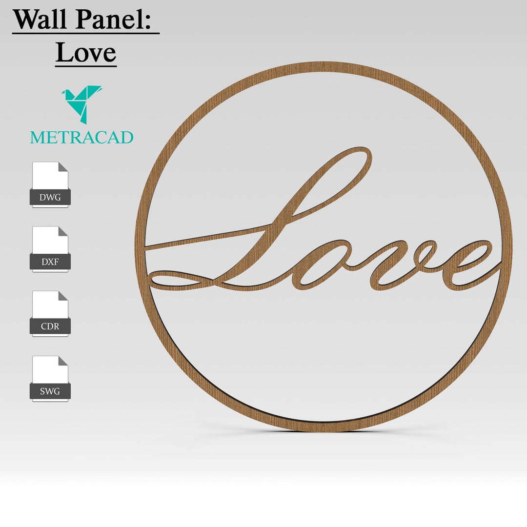Decorative Panel, Love, Laser Cutting File, Dxf, Dwg, Cdr,swg, Wall Art ...
