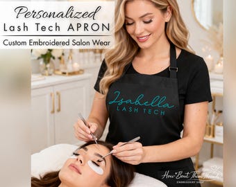 Personalized Embroidered Lash Tech Apron | Salon Workwear