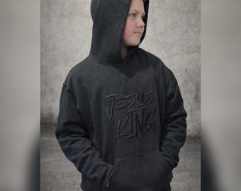 JESUS IS KING – Kids Streetwear Embroidered Hoodie