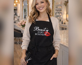 Embroidered Salon Apron, Beauty Is My Business, Hairstylist Gift