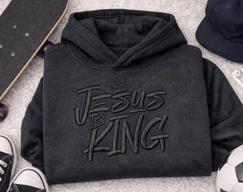 JESUS IS KING – Kids Streetwear Embroidered Hoodie