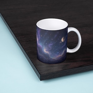 Cosmic Ceramic Mug: Galaxy Coffee Cup, Celestial Kitchen Decor