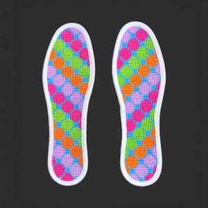 Beautiful Hand-stitched Artisan insoles - Cushioned Insoles for Foot Pain Relief - Breathable Footbed for Shoes, Boots and Sneakers