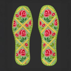 Beautiful Hand-stitched Artisan insoles - Cushioned Insoles for Foot Pain Relief - Breathable Footbed for Shoes, Boots and Sneakers