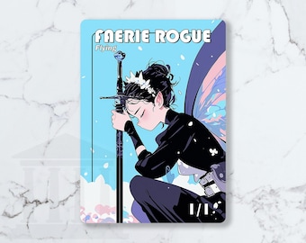 Faerie Rogue (1/1, Flying) Black Token | Custom Fanart Card
