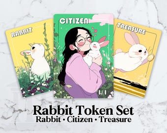 Rabbit Token Set (Citizen, Rabbit, Treasure) | Custom Fanart Cards