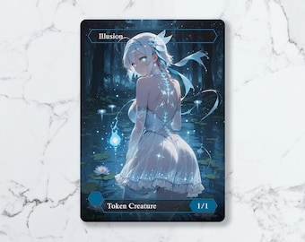 Illusion (1/1) Blue Token | Custom Waifu Fanart Card (LUX)